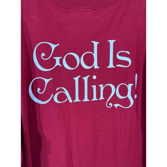 Vintage Listen God Is Calling Religious Religion Cross Shirt XXL - Picture 9 of 9